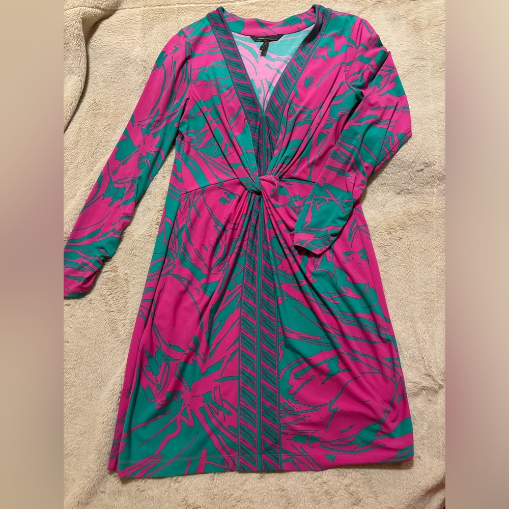 BCBG tropical print twist knot dress Medium